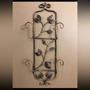 Vintage Plate Rack Wall Mount 2 Plate Antique Bronze